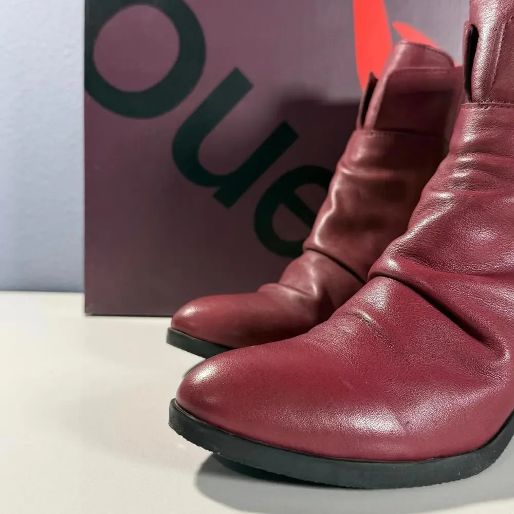 Bueno Colbie Women's Burgundy Leather Ankle‎ Boots